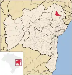 Localização de Canudos na Bahia