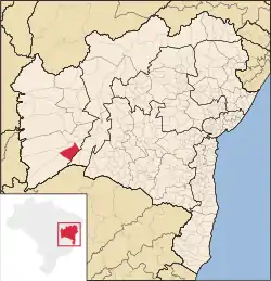 Localização de Coribe na Bahia