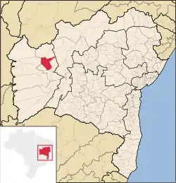 Localização de Cotegipe na Bahia