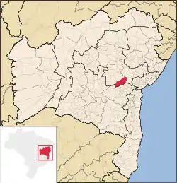 Localização de Iaçu na Bahia