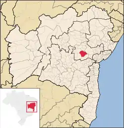 Localização de Itaberaba na Bahia