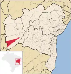Localização de Jaborandi na Bahia
