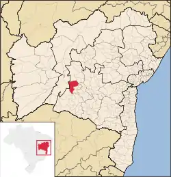 Localização de Macaúbas na Bahia
