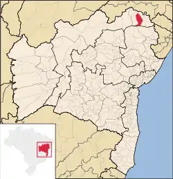 Localização de Macururé na Bahia