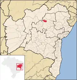 Localização de Ourolândia na Bahia