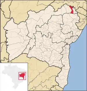 Localização de Rodelas na Bahia