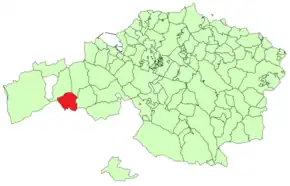 Localização do município de Valmaseda na Biscaia