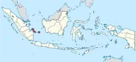 Localização de Bangka-Belitung na Indonésia