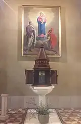 A pia batismal da igreja de São Bartolomeu em Marne de Filago.