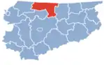 Localização do Condado de Bartoszyce na Vármia-Masúria.