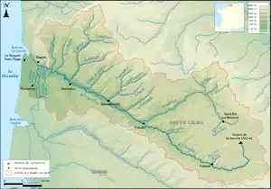 Mapa da bacia hidrográfica do rio Canche