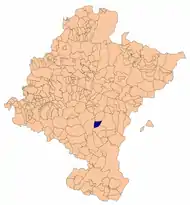 Localização do município de Beire em Navarra