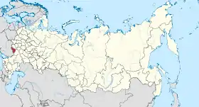 Localização do Oblast de Belgorod na Rússia.