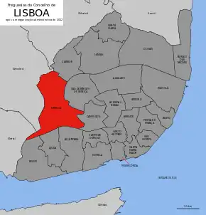 Localização no município de Lisboa