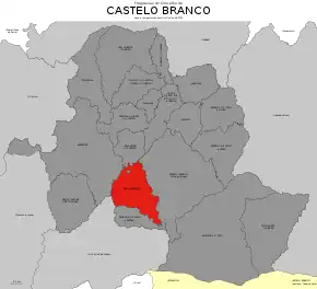 Localização no município de Castelo Branco