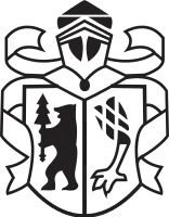 Uma versão altamente estilizada do brasão combinado Berenberg / Gossler, usado como logotipo pelo Berenberg Bank