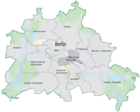 Localização de Friedrichshain-Kreuzberg em Berlim