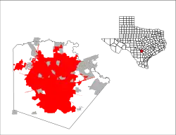 Localização no condado de Bexar
