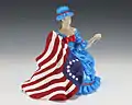 Betsy Ross em escultura de porcelana no acervo da Biblioteca Presidencial Gerald Ford