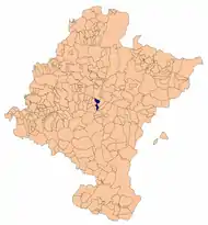 Localização de Biurrun-Olcoz em Navarra
