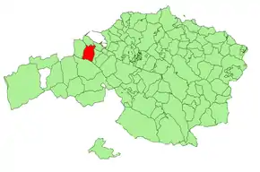 Localização do município de Abanto y Ciérvana na Biscaia