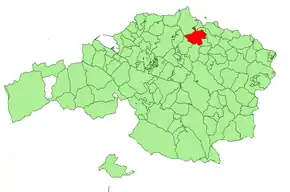 Localização do município de Busturia na Biscaia