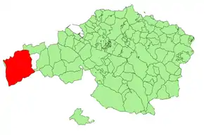 Localização do município de Valle de Carranza na Biscaia