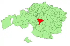 Localização do município de Galdácano na Biscaia