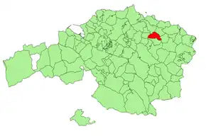 Localização do município de Cortézubi na Biscaia