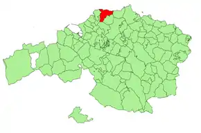 Localização do município de Lemóniz na Biscaia