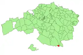 Localização do município de Ubidea na Biscaia