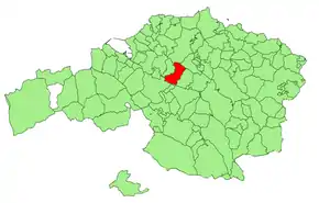 Localização do município de Zamudio na Biscaia