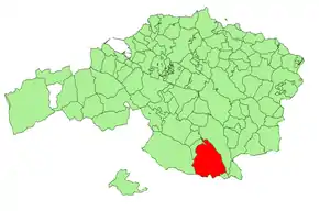 Localização do município de Ceánuri na Biscaia