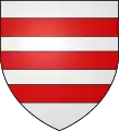 Argento, três barras gules