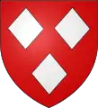 3 losangos—Gules, três losangos argento— Guillaume de Haer (de acordo com Gelre)
