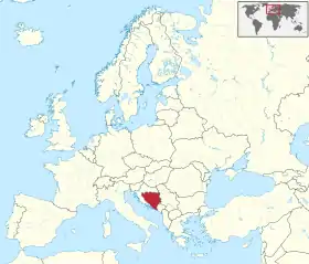 Localização de República da Bósnia e Herzegovina