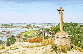 Panorama da baía e do moinho de maré