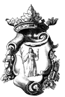 Brasão da Capitania de Pernambuco, como apresentado na obra Rerum per octennium in Brasilia, de Gaspar Barléu.