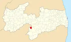 Localização de Amparo na Paraíba