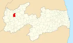 Localização de Aparecida na Paraíba