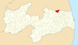 Localização de Araruna na Paraíba