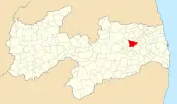 Localização de Areia na Paraíba