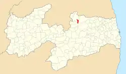 Localização de Baraúna na Paraíba