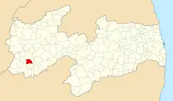 Localização de Boa Ventura na Paraíba