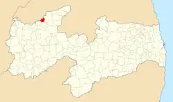 Localização de Brejo dos Santos na Paraíba