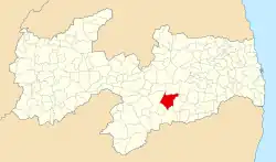 Localização de Cabaceiras na Paraíba