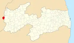 Localização de Cachoeira dos Índios na Paraíba