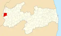 Localização de Cajazeiras na Paraíba