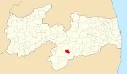 Localização de Coxixola na Paraíba