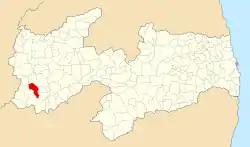 Localização de Diamante na Paraíba